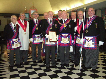 E Comp Alan Stewart with Chapter members